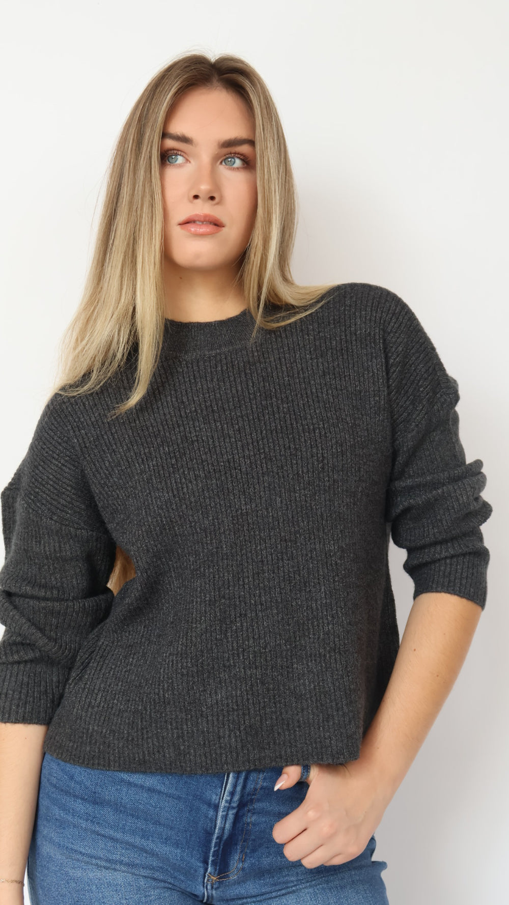Thread & Supply Classic Crew Neck Ribbed Sweater