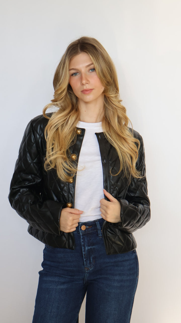 Dear John Denim Bonheur Quilted Vegan Leather Jacket