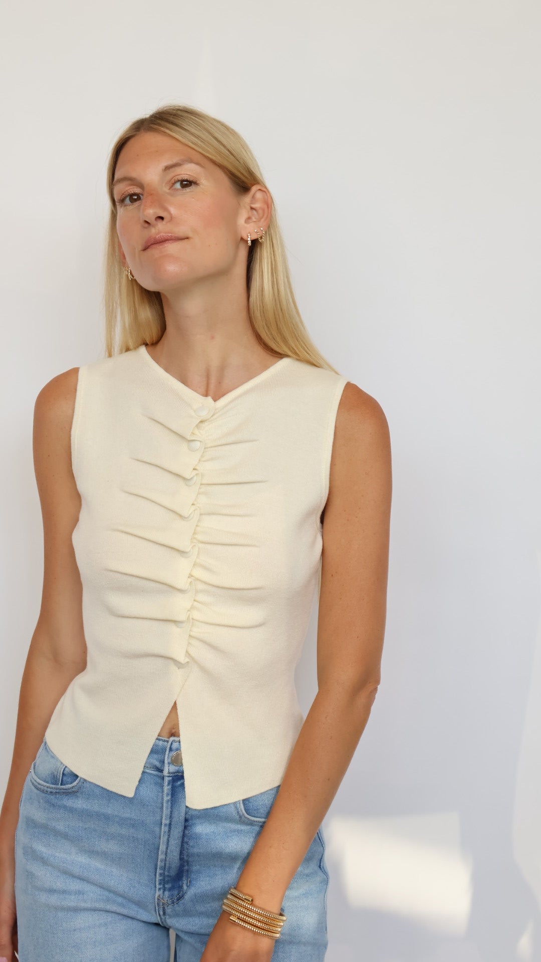 Gathered Front Knit Top