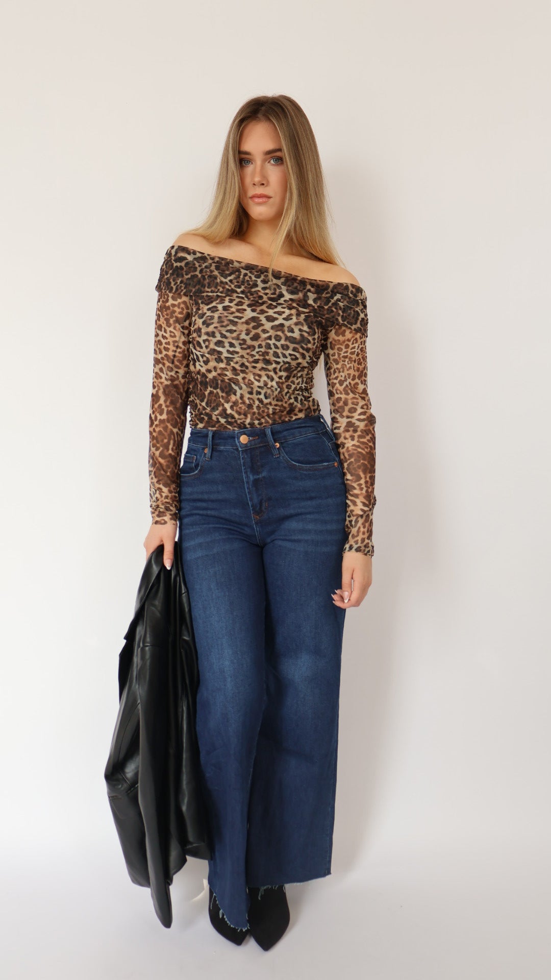 Off The Shoulder Leopard Bodysuit