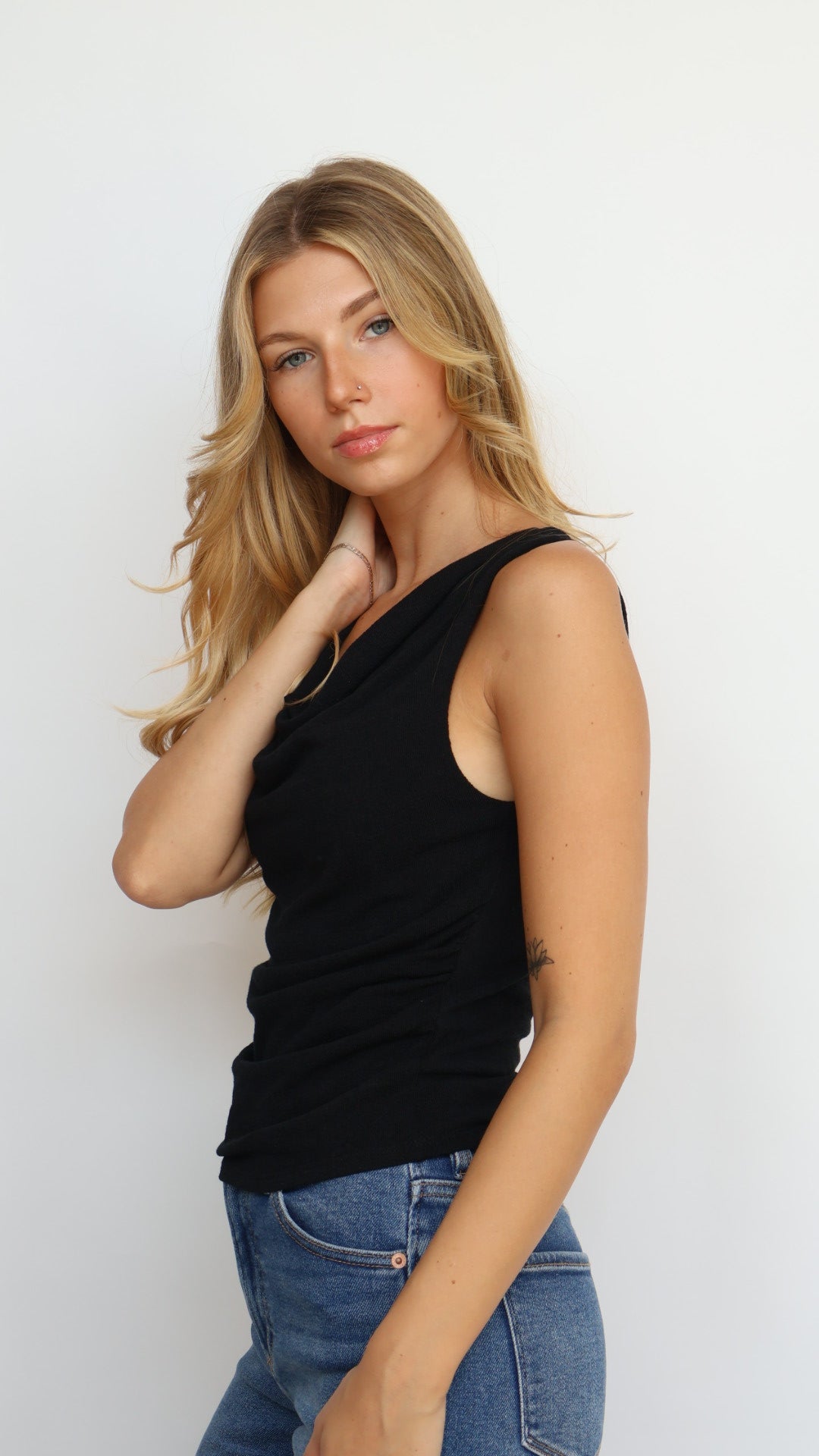 Women’s Ruched Cowl Neck Top