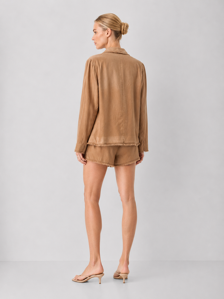 Elan Drawstring Fray Shorts