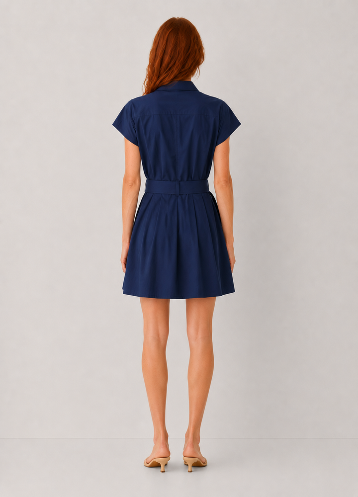 Marina Belted Mini Dress Navy / Small / 2600-915LDB