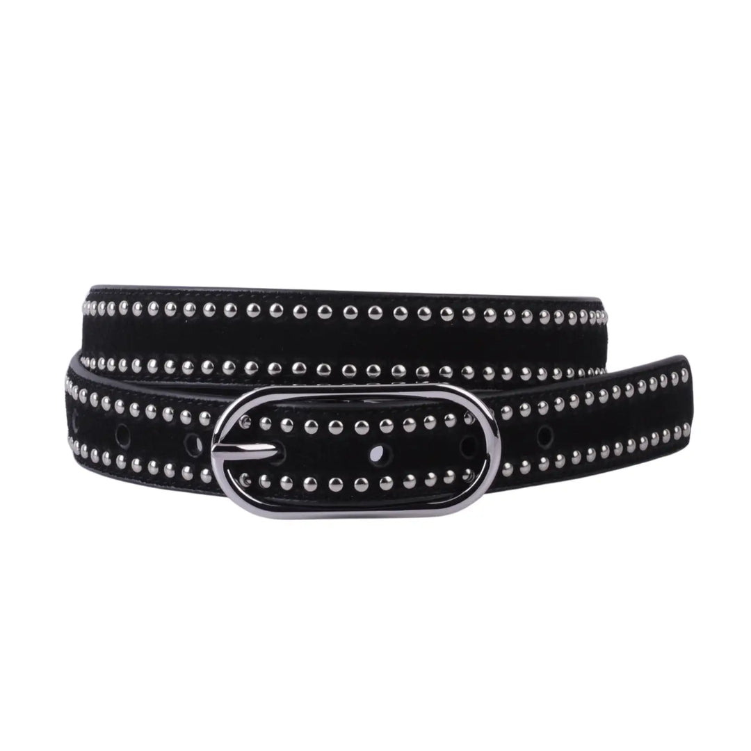 Stud Lined Suede Belt