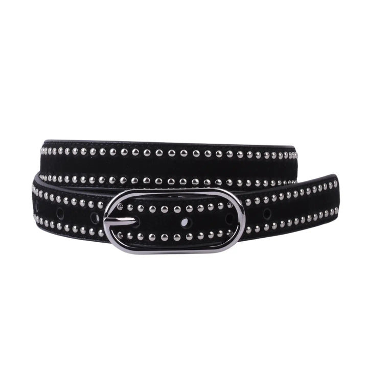 Stud Lined Suede Belt