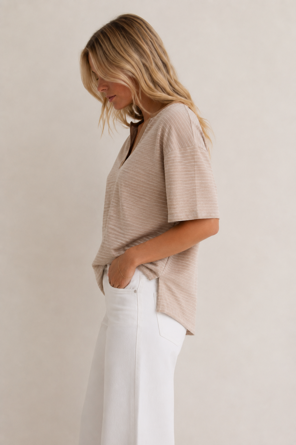Striped V-Neck Top