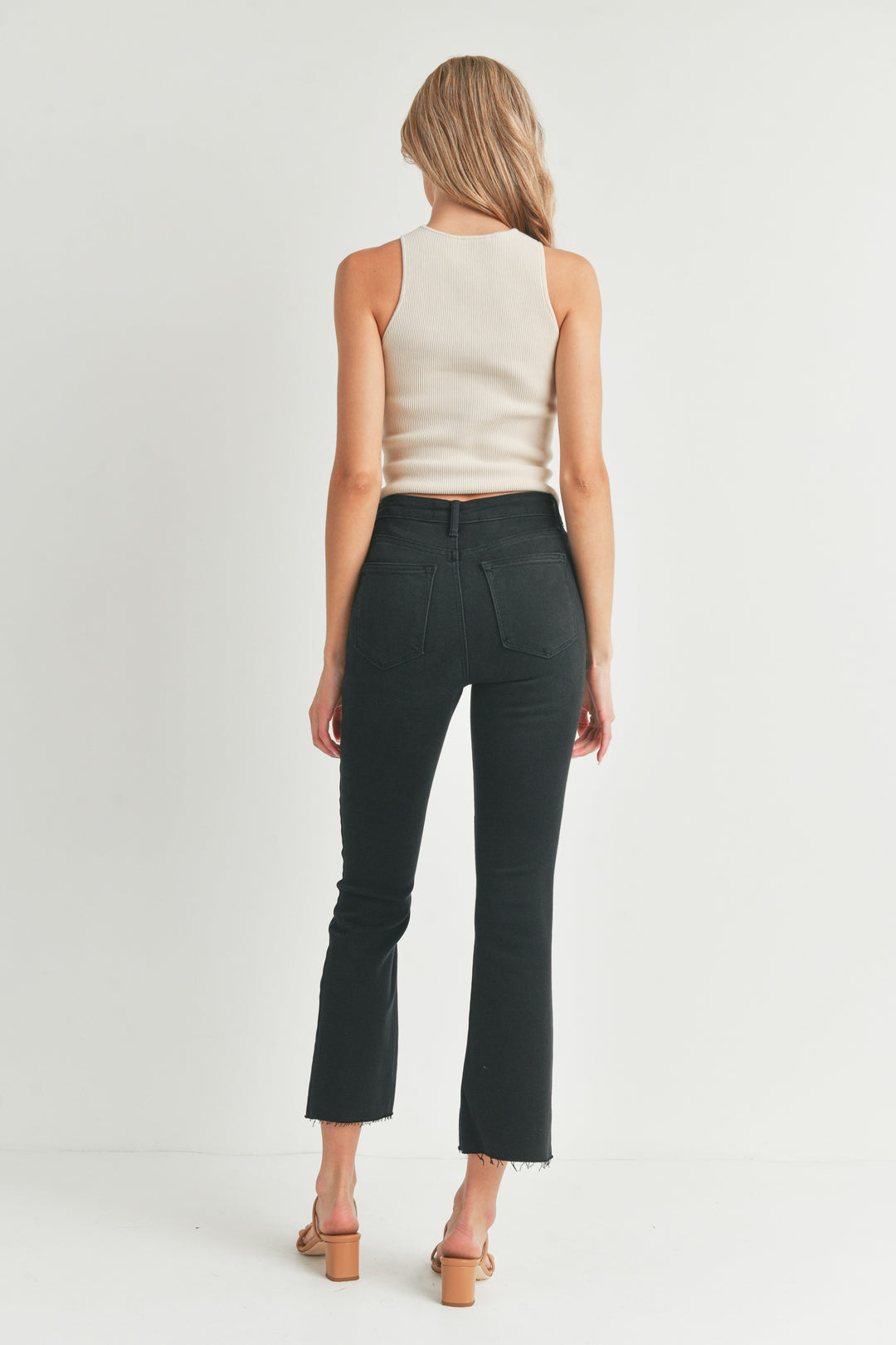 Just Black Denim Cropped Demi Flare Jeans