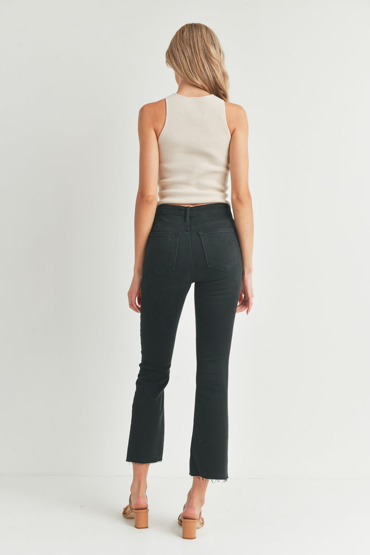 Just Black Denim Cropped Demi Flare Jeans