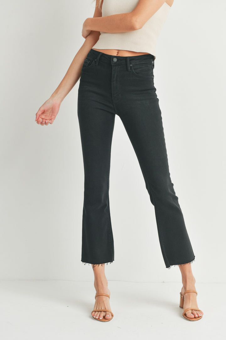 Just Black Denim Cropped Demi Flare Jeans
