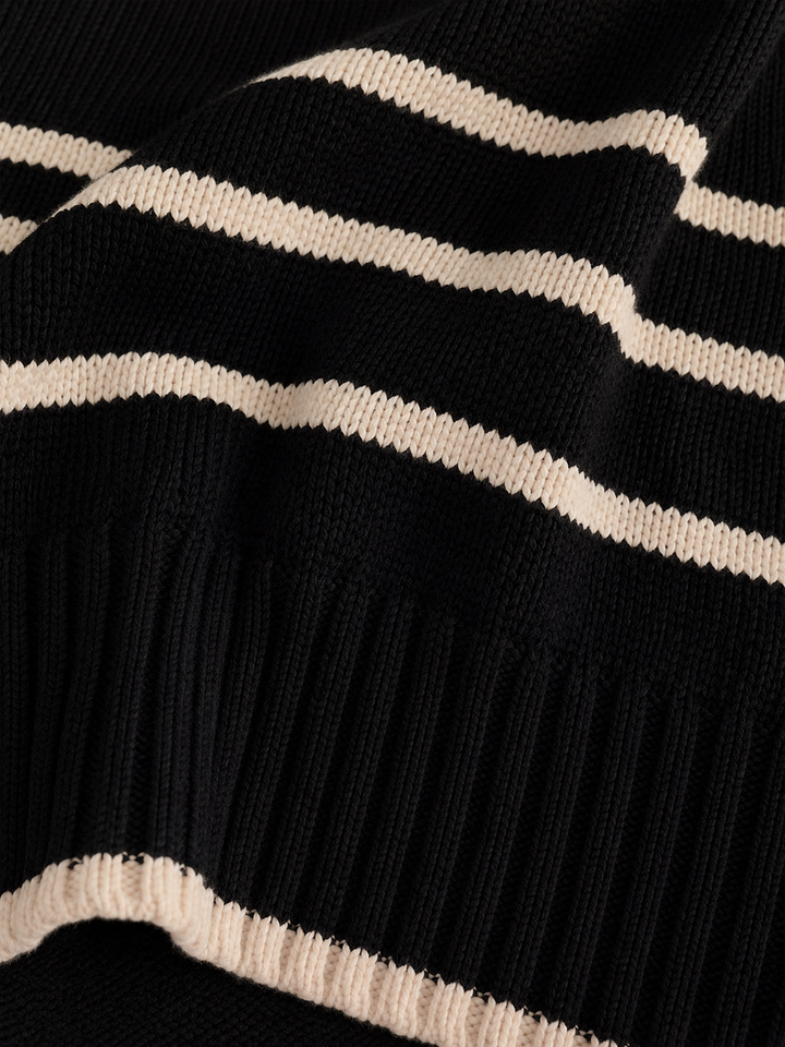 Elan Chloe Striped Polo Sweater