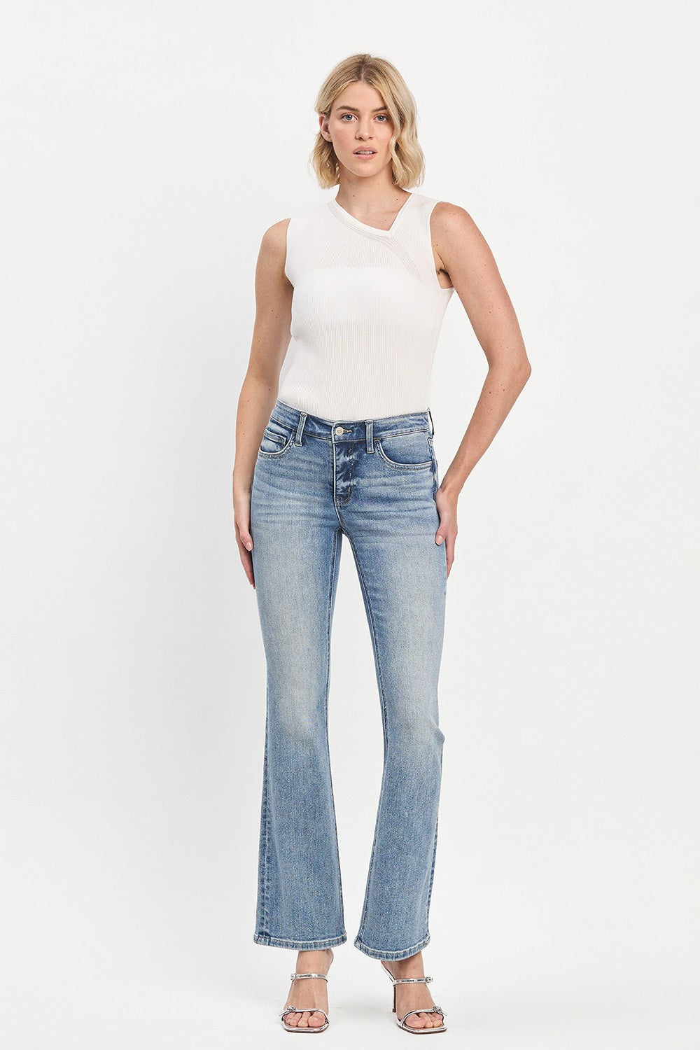 Charli Mid Rise Ultra Stretch Bootcut Jeans