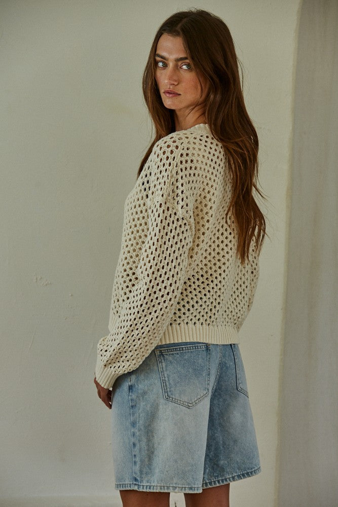 Crochet Button Up Cardigan
