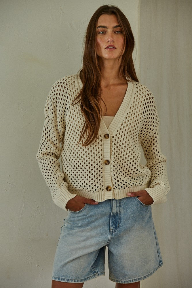 Crochet Button Up Cardigan