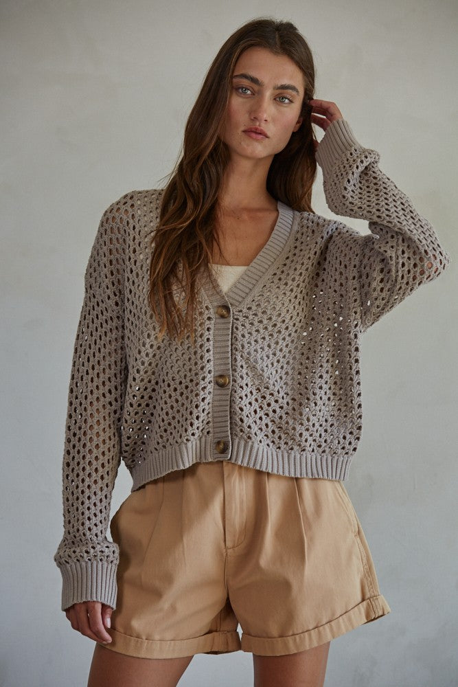 Crochet Button Up Cardigan