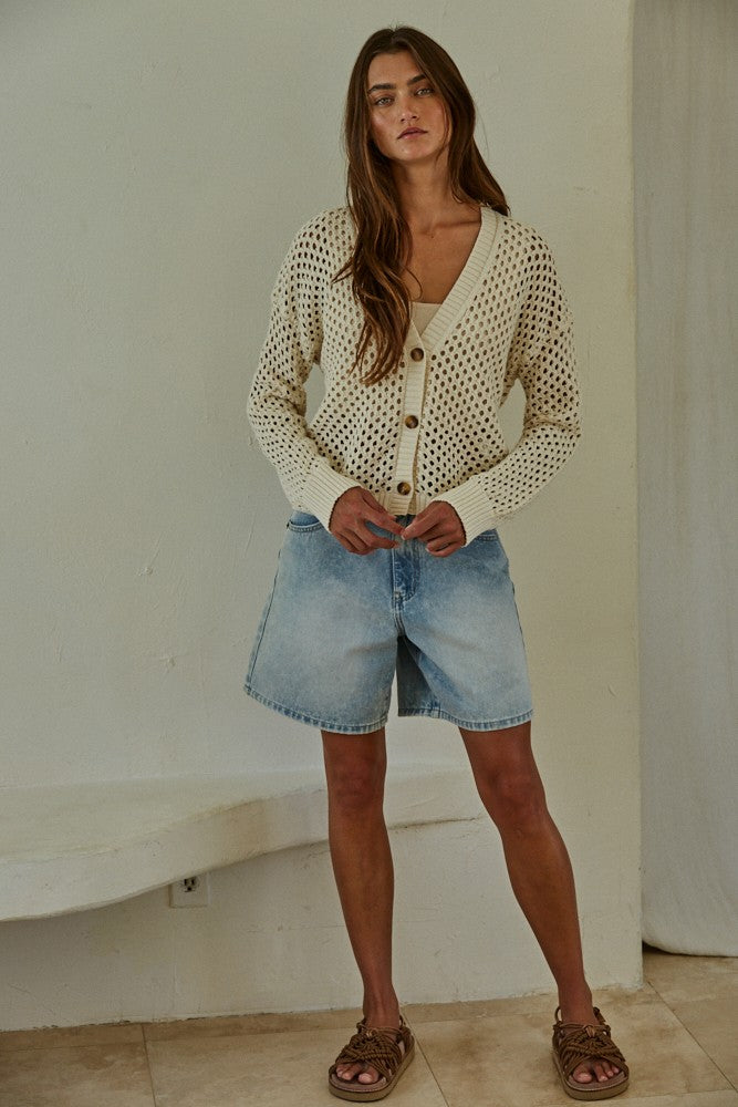 Crochet Button Up Cardigan