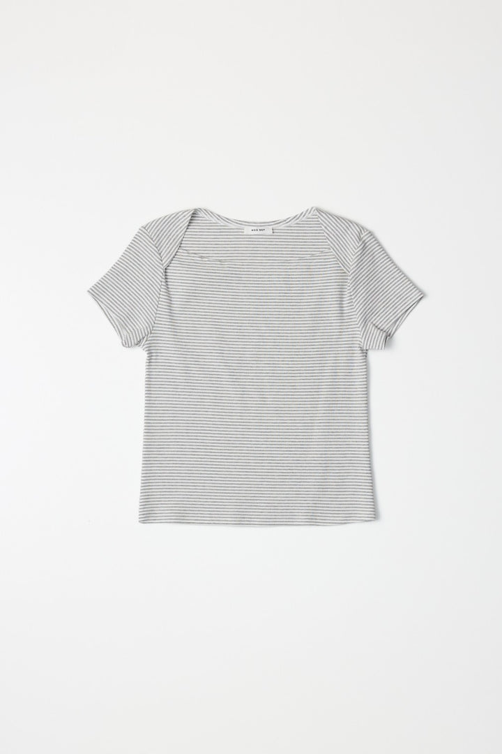 Envelope Neckline Stripe Tee
