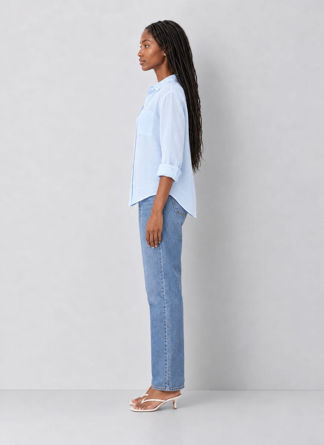 Dear John Gaia Gauze Button Down