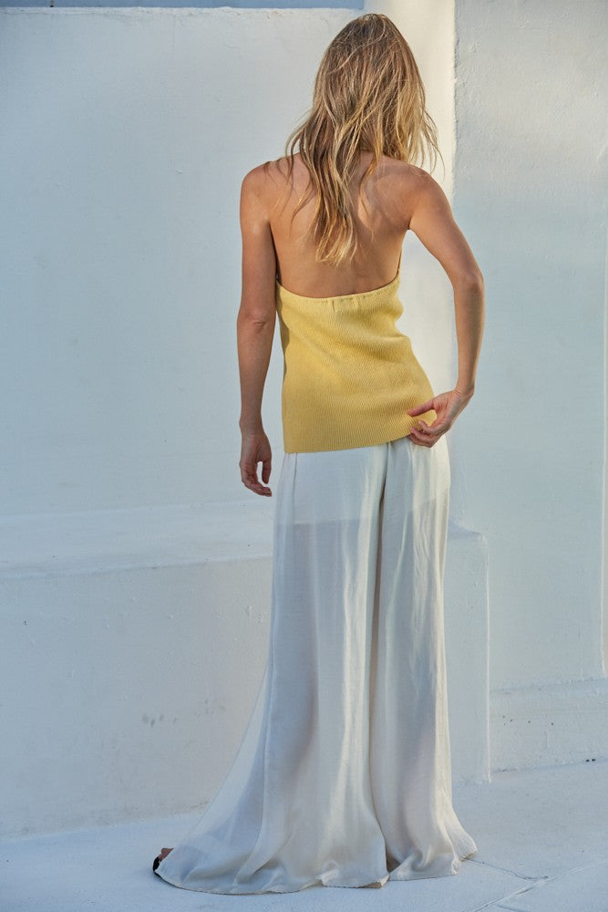 Button Down Knit Halter Top