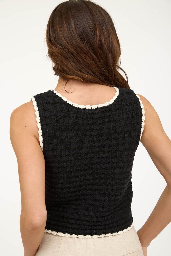 Contrast Stitch Crochet Tank Top