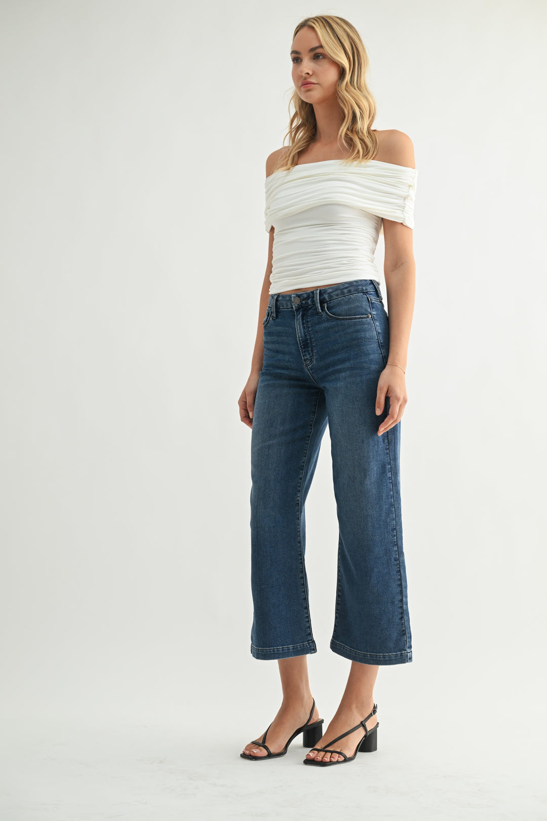 Just Black Denim: Cropped Wide Leg Sweat Pant Jeans
