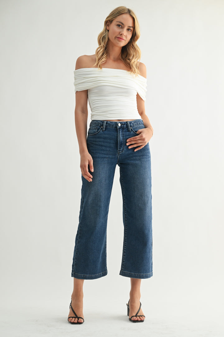 Just Black Denim: Cropped Wide Leg Sweat Pant Jeans