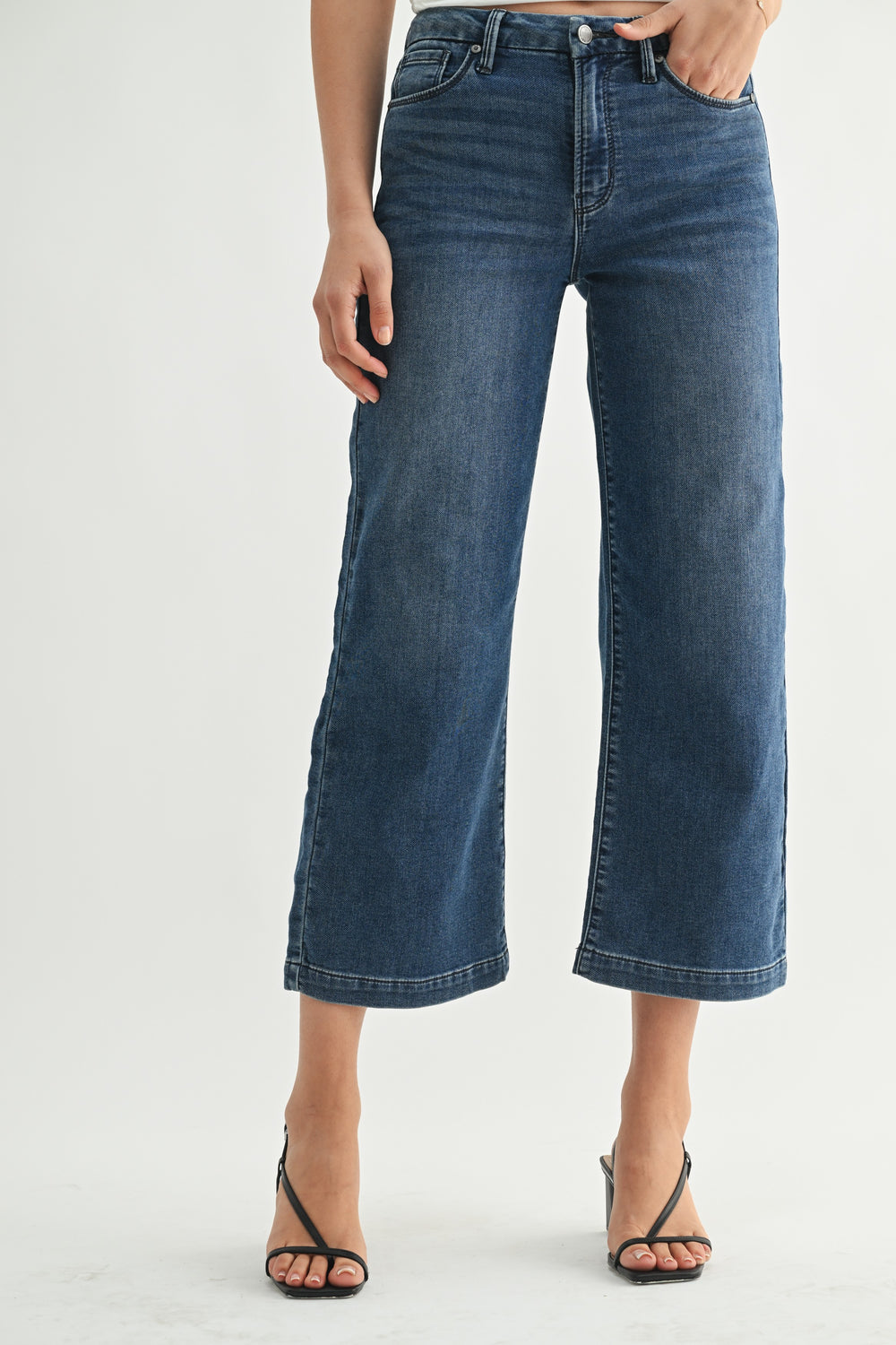 Just Black Denim: Cropped Wide Leg Sweat Pant Jeans