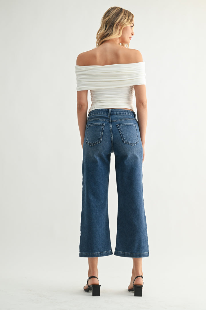 Just Black Denim: Cropped Wide Leg Sweat Pant Jeans