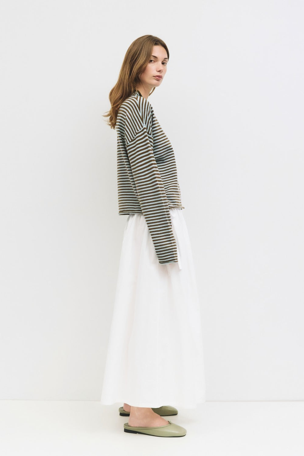 Striped Button-Up Cardigan