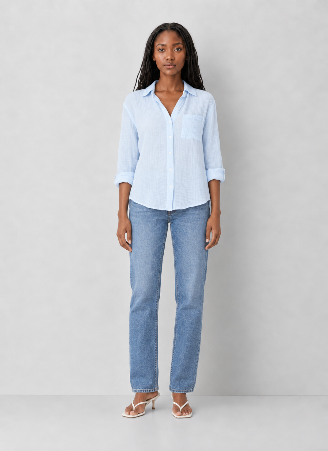Dear John Gaia Gauze Button Down