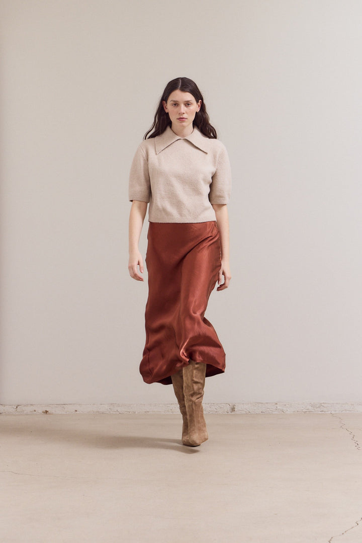 Victoria Satin Midi Skirt