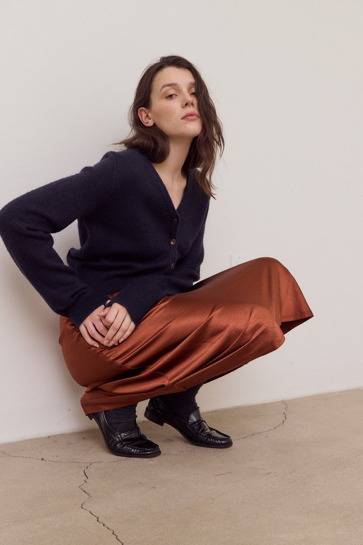 Victoria Satin Midi Skirt