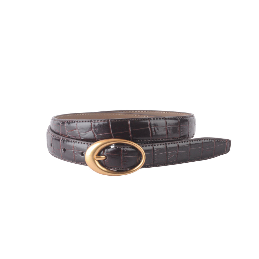 Crocodile Gold Buckle Belt