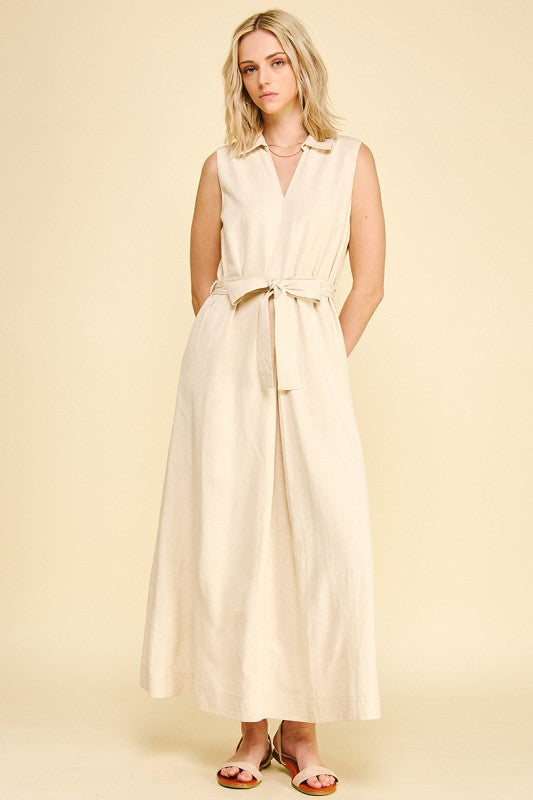 Linen Sleeveless Maxi Dress