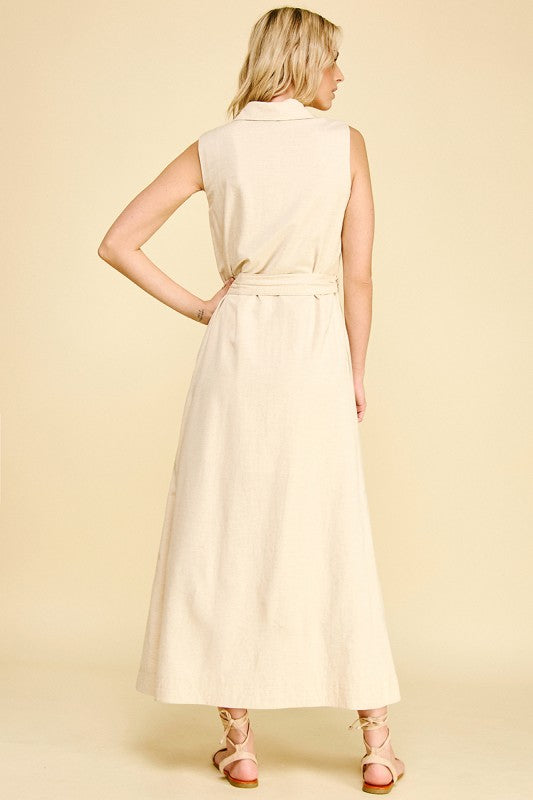 Linen Sleeveless Maxi Dress