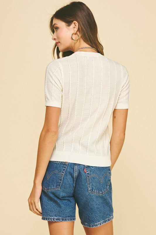 Seaside Embroidered Knit Sweater