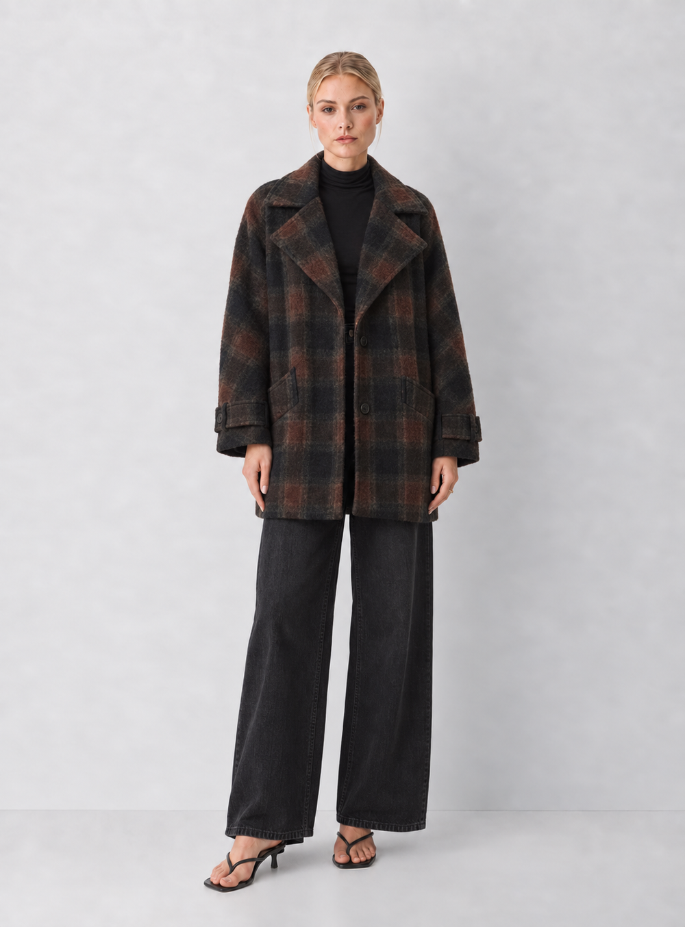 Habitual Oversized Plaid Coat