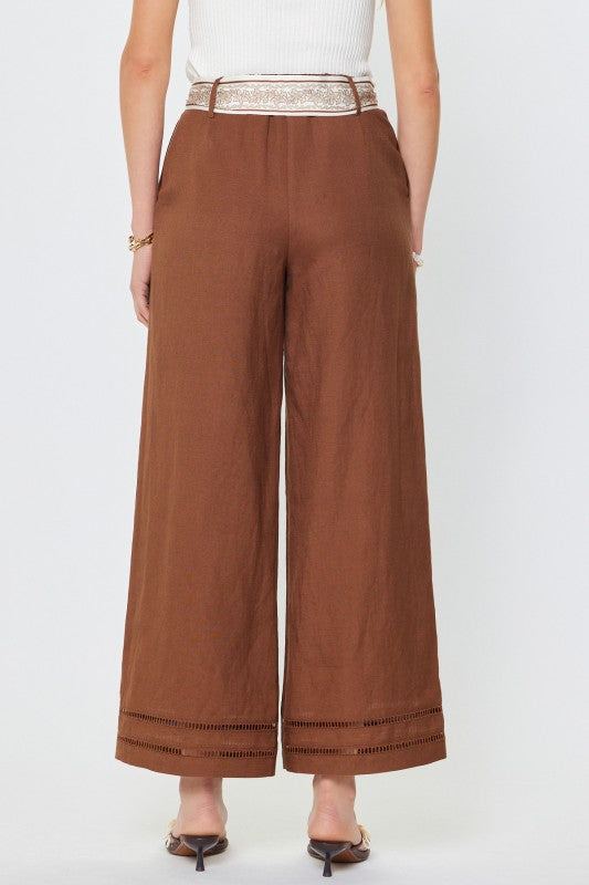 Wide Leg Pants With Scarf