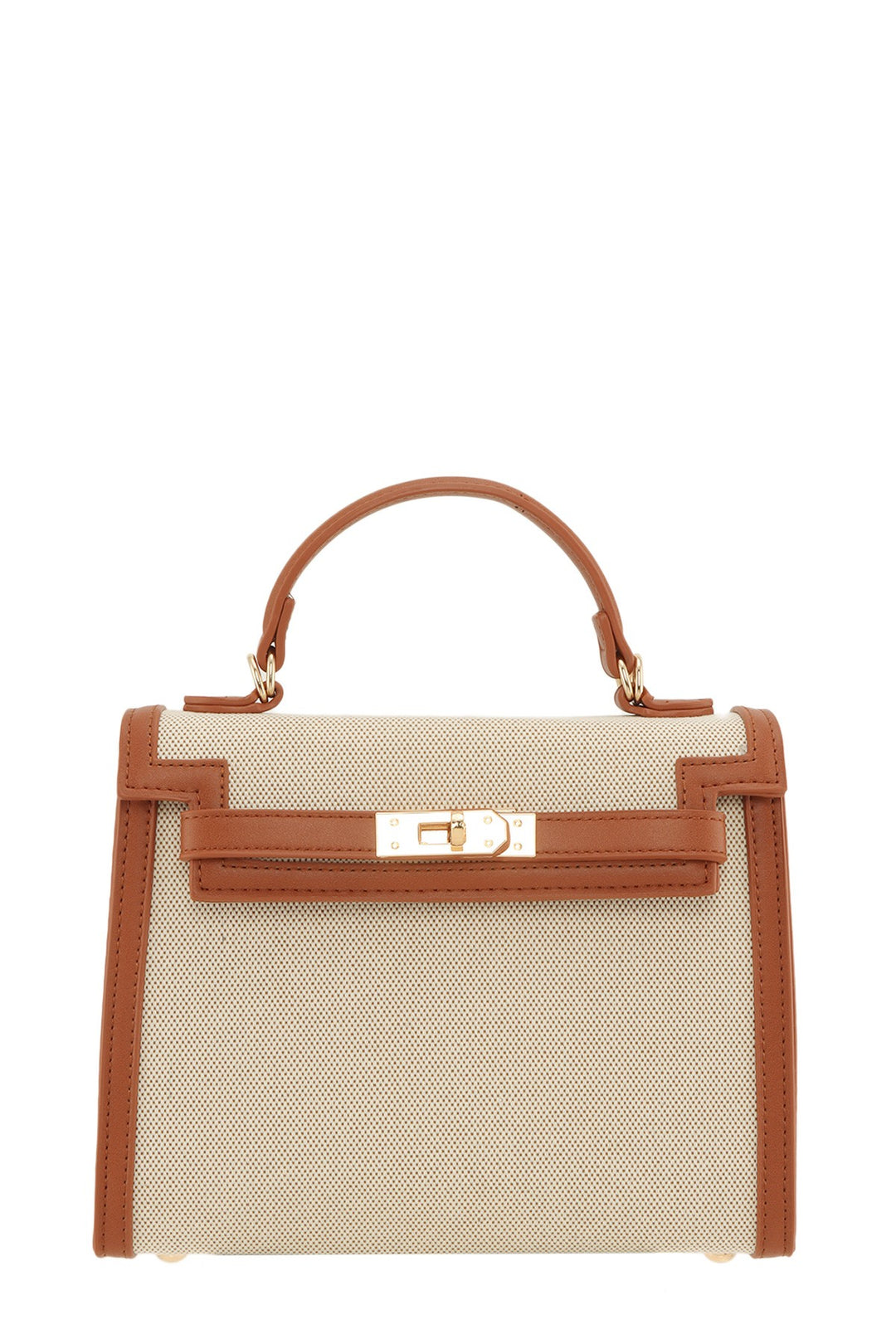 Structured Canvas Top Handle Crossbody Bag