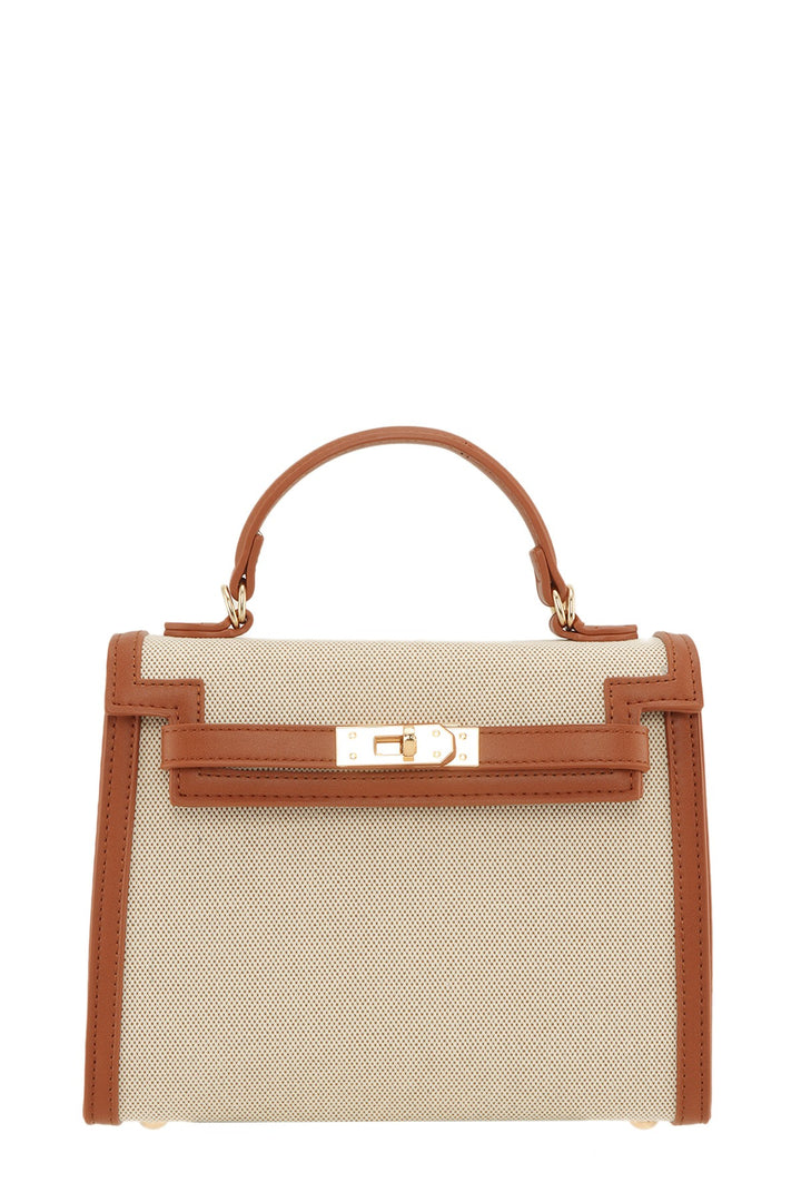 Structured Canvas Top Handle Crossbody Bag