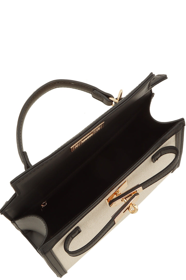 Structured Canvas Top Handle Crossbody Bag