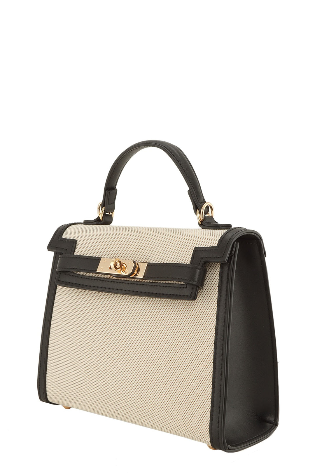 Structured Canvas Top Handle Crossbody Bag