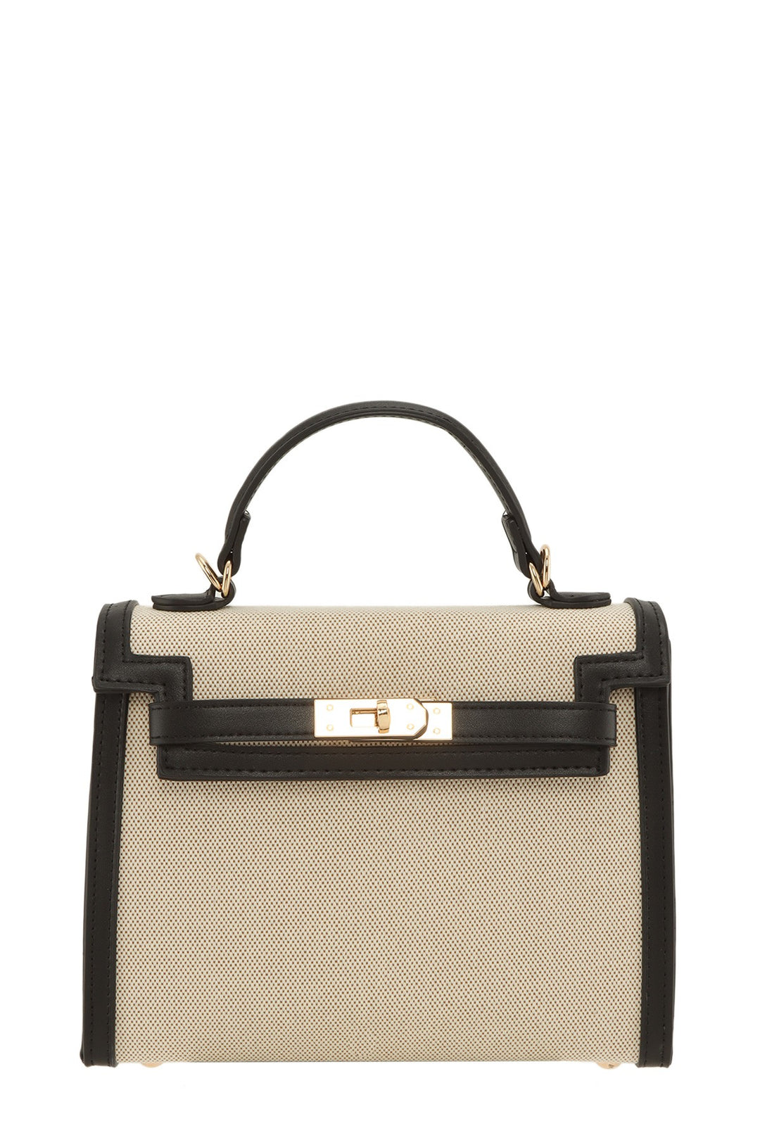 Structured Canvas Top Handle Crossbody Bag