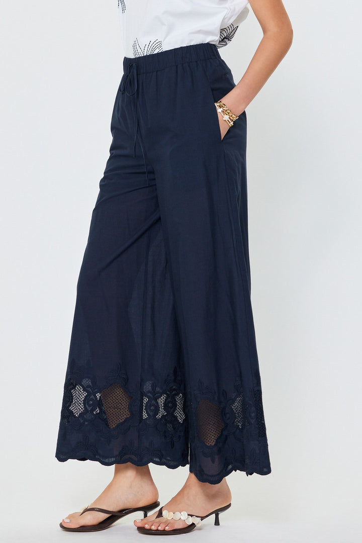 High Rise Ankle Length Detail Pants