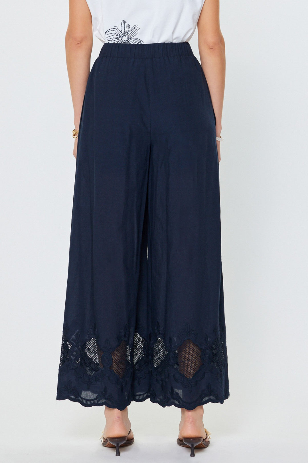 High Rise Ankle Length Detail Pants