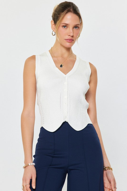 Sleeveless V-Neck Sweater Vest