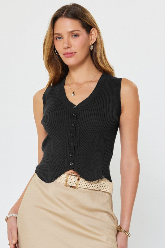 Sleeveless V-Neck Sweater Vest
