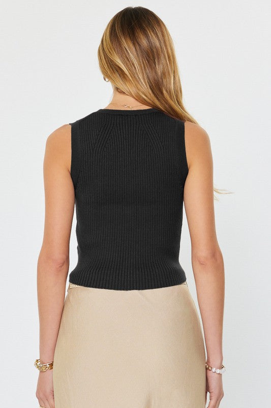 Sleeveless V-Neck Sweater Vest