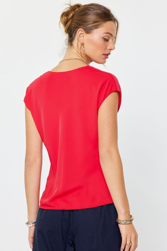 Cowl Neck Dolman Sleeve Top