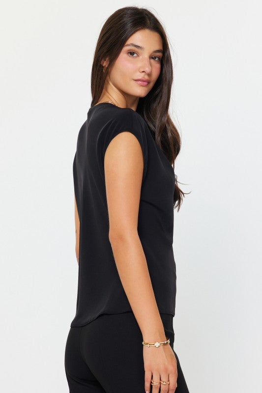 Cowl Neck Dolman Sleeve Top