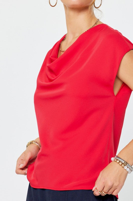 Cowl Neck Dolman Sleeve Top